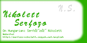 nikolett serfozo business card